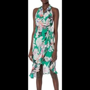 NWT Parker Addie Emerald Silk Floral Kentucky Derby Midi Dress Women's Size 10